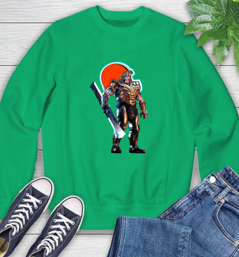 NFL Thanos Gauntlet Avengers Endgame Football Cleveland Browns Sweatshirt 6