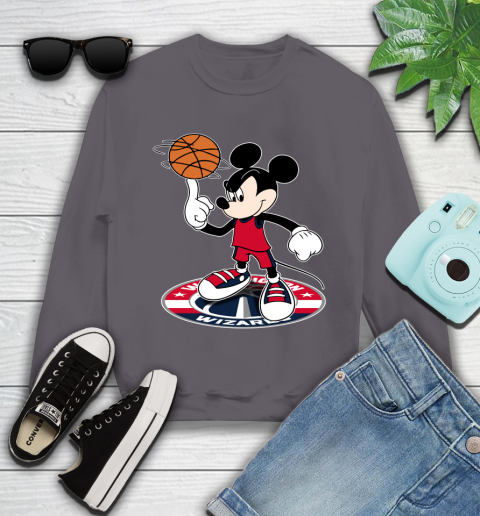 NBA Basketball Washington Wizards Cheerful Mickey Disney Shirt Youth Sweatshirt 5