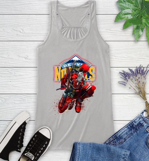 NBA Deadpool Marvel Comics Sports Basketball Denver Nuggets Racerback Tank