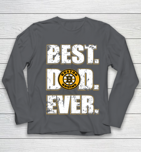 NHL Boston Bruins Hockey Best Dad Ever Family Shirt Youth Long Sleeve 6