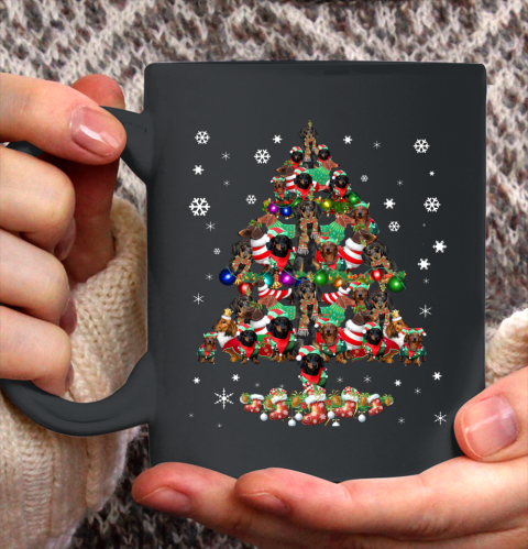 Dachshund With Christmas Tree Ceramic Mug 11oz