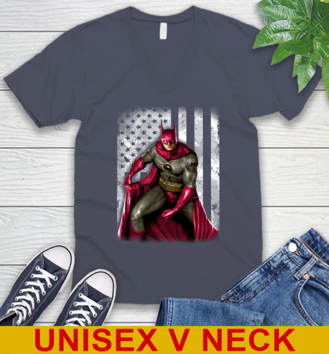 LA Clippers NBA Basketball Batman DC American Flag Shirt V-Neck T-Shirt 7