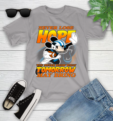 Carolina Panthers NFL Football Mickey Disney Never Lose Hope Youth T-Shirt 4