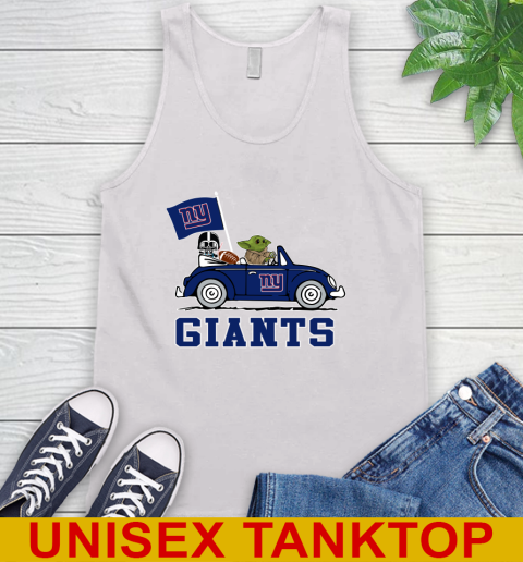 NFL Football New York Giants Darth Vader Baby Yoda Driving Star Wars Shirt Tank Top
