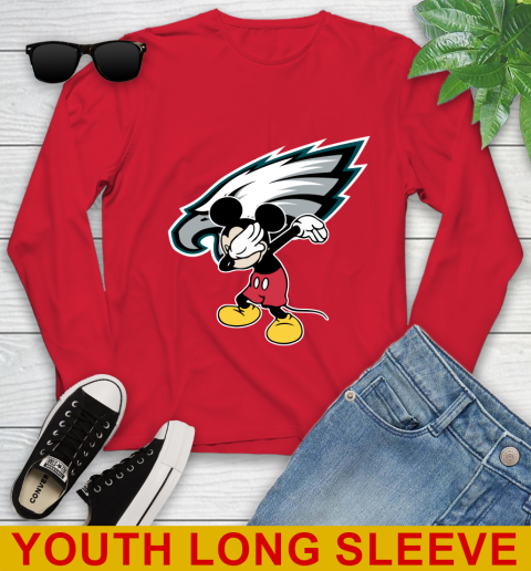 Philadelphia Eagles NFL Football Dabbing Mickey Disney Sports Youth Long Sleeve 11