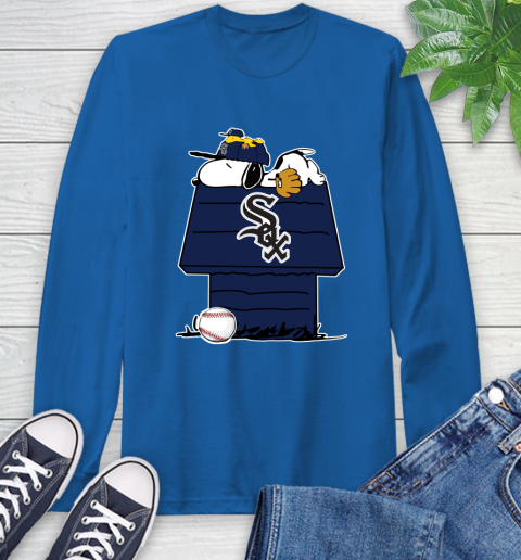MLB Chicago White Sox Snoopy Woodstock The Peanuts Movie Baseball T Shirt Long Sleeve T-Shirt 9