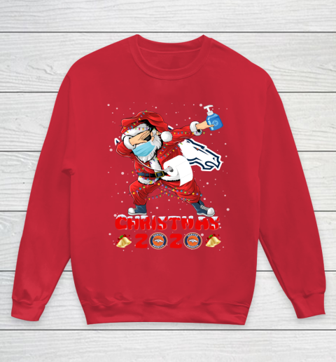 Denver Broncos Funny Santa Claus Dabbing Christmas 2020 NFL Youth Sweatshirt 7