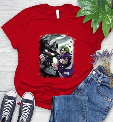 Columbus Blue Jackets NHL Hockey Batman Fighting Joker DC Comics Women's T-Shirt - Image 10