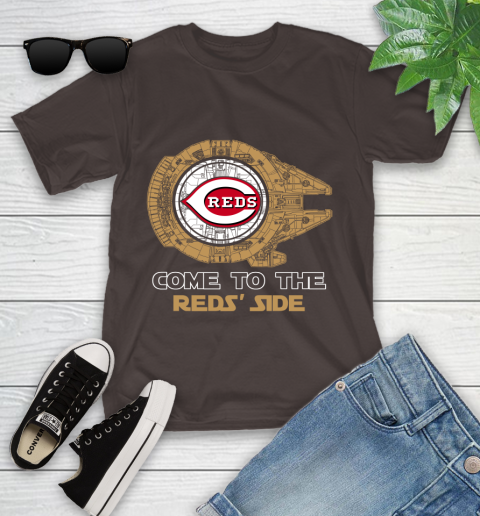 MLB Come To The Cincinnati Reds Side Star Wars Baseball Sports Youth T-Shirt 7