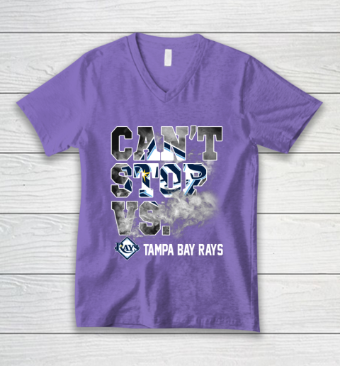 MLB Tampa Bay Rays Baseball Can't Stop Vs Rays V-Neck T-Shirt 8