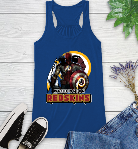 NFL Captain America Thor Spider Man Hawkeye Avengers Endgame Football Washington Redskins Racerback Tank 9