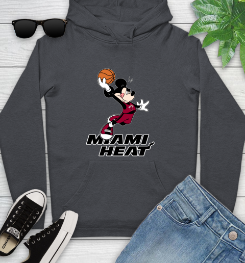 NBA Basketball Miami Heat Cheerful Mickey Mouse Shirt Youth Hoodie Tee For Sports