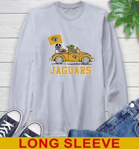 NFL Football Jacksonville Jaguars Darth Vader Baby Yoda Driving Star Wars Shirt Long Sleeve T-Shirt 6