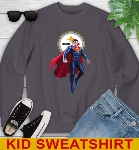 NFL Superman DC Sports Football Pittsburgh Steelers Youth Sweatshirt 6