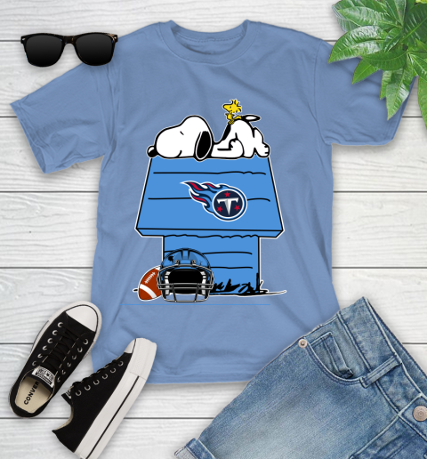 Tennessee Titans NFL Football Snoopy Woodstock The Peanuts Movie Youth T-Shirt 11