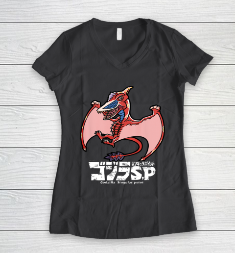 Godzilla Singular Point Rodan Women's V-Neck T-Shirt 6