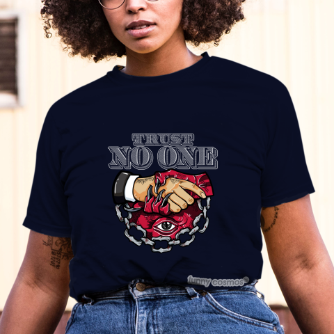 Air Jordan 1 Homage to Home Matching Sneaker Tshirt Trust No One Eye Red and White Jordan Tshirt