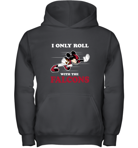 NFL Mickey Mouse I Only Roll With Atlanta Falcons Youth Hoodie
