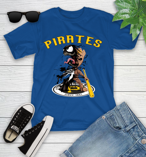 MLB Pittsburgh Pirates Baseball Venom Groot Guardians Of The Galaxy Youth T-Shirt 9