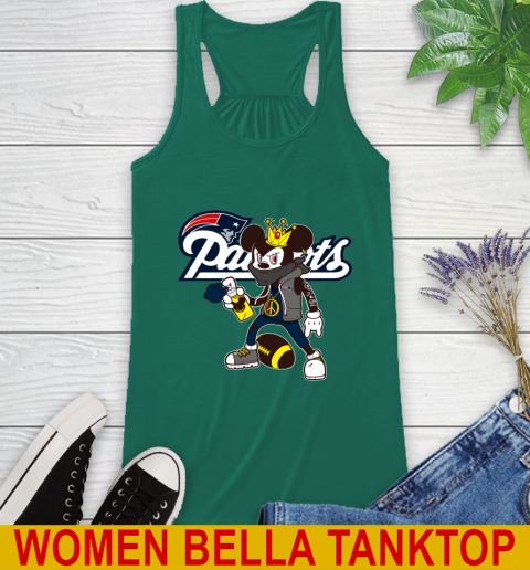 New England Patriots NFL Football Mickey Peace Sign Sports Racerback Tank 7