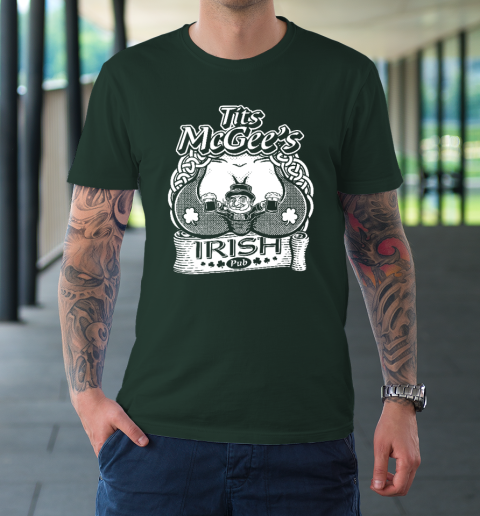 Tits McGee'ss Irish Pub Funny St. Patrick's Day Shamrocks T-Shirt 3