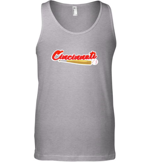 dr0b vintage cincinnati baseball shirt reds ohio baseball unisex tank 17 front sport grey