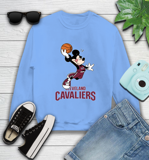 NBA Basketball Cleveland Cavaliers Cheerful Mickey Mouse Shirt Sweatshirt 11