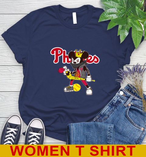 Philadelphia Phillies MLB Baseball Mickey Peace Sign Sports Women's T-Shirt 12