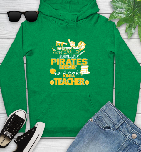 Pittsburgh Pirates MLB I'm A Difference Making Student Caring Baseball Loving Kinda Teacher Youth Hoodie 9