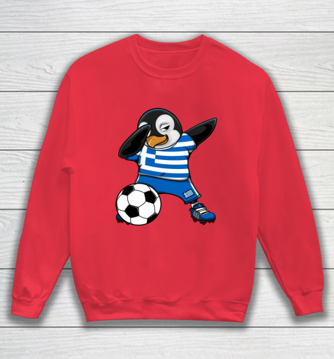 Dabbing Penguin Greece Soccer Fans Jersey Football Lovers Sweatshirt 6
