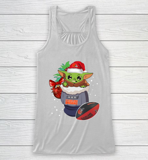 Cleveland Browns Christmas Baby Yoda Star Wars Funny Happy NFL Racerback Tank 2