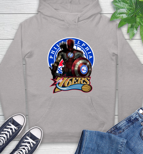 Philadelphia 76ers NBA Basketball Captain America Thor Spider Man Hawkeye Avengers (1) Hoodie 12