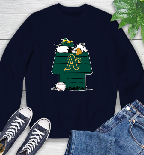 MLB Oakland Athletics Snoopy Woodstock The Peanuts Movie Baseball T Shirt Sweatshirt 3