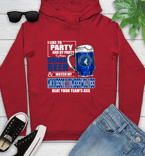NBA Drink Beer and Watch My Minnesota Timberwolves Beat Your Team's Ass Basketball Youth Hoodie 12