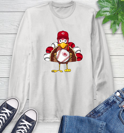 Cincinnati Reds Turkey thanksgiving Long Sleeve T-Shirt