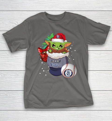 San Diego Padres Christmas Baby Yoda Star Wars Funny Happy MLB T-Shirt 9