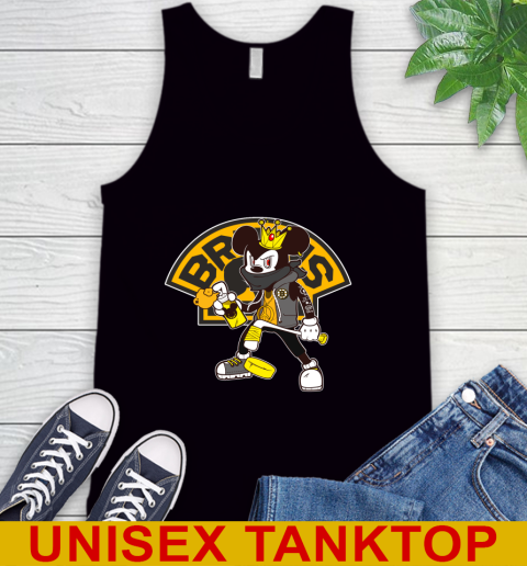 Boston Bruins NHL Hockey Mickey Peace Sign Sports Tank Top 2