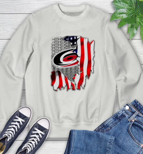 Carolina Hurricanes NHL Hockey American Flag Sweatshirt 5