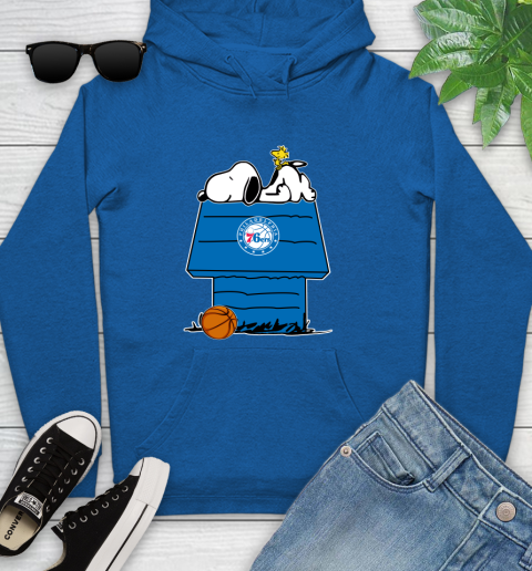 Philadelphia 76ers NBA Basketball Snoopy Woodstock The Peanuts Movie Youth Hoodie 9
