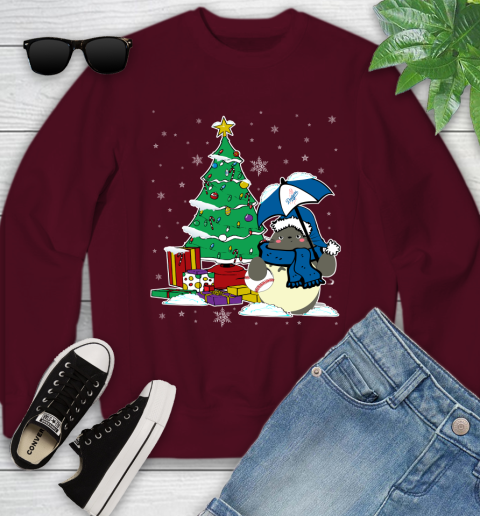 Los Angeles Dodgers MLB Baseball Cute Tonari No Totoro Christmas Sports Youth Sweatshirt 4