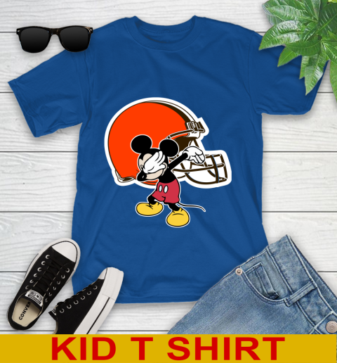 Cleveland Browns NFL Football Dabbing Mickey Disney Sports Youth T-Shirt 9