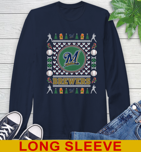 Milwaukee Brewers Merry Christmas MLB Baseball Loyal Fan Long Sleeve T-Shirt 3