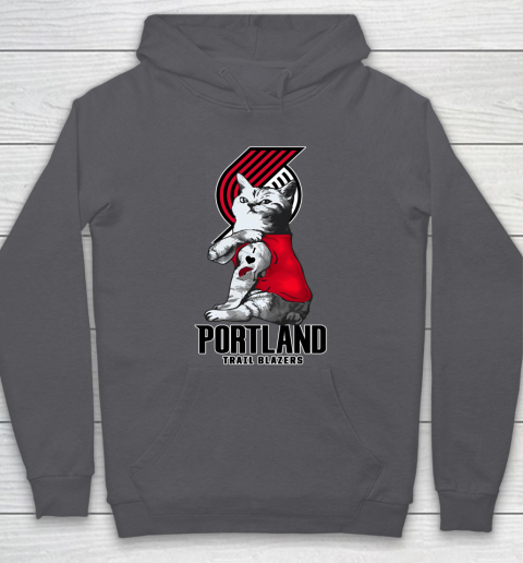 NBA Basketball My Cat Loves Portland Trail Blazers Hoodie - Image 5