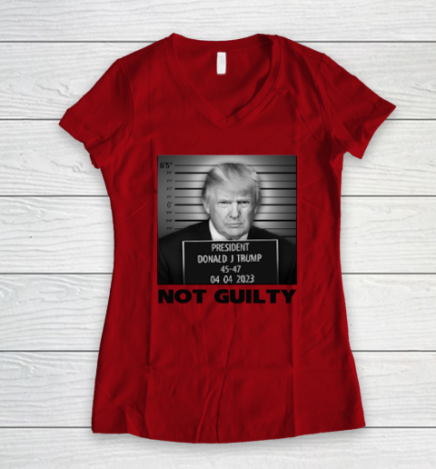 Trump Not Guilty Women's V-Neck T-Shirt - Image 6