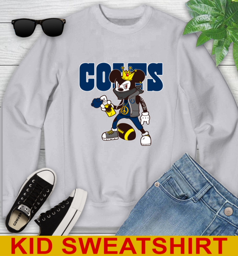 Indianapolis Colts NFL Football Mickey Peace Sign Sports Youth Sweatshirt 4
