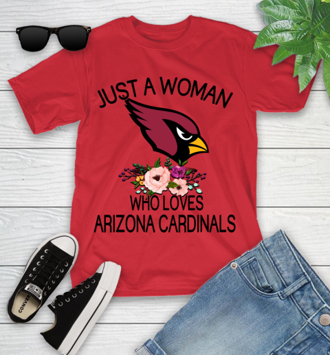 NFL Just A Woman Who Loves Arizona Cardinals Football Sports Youth T-Shirt 8