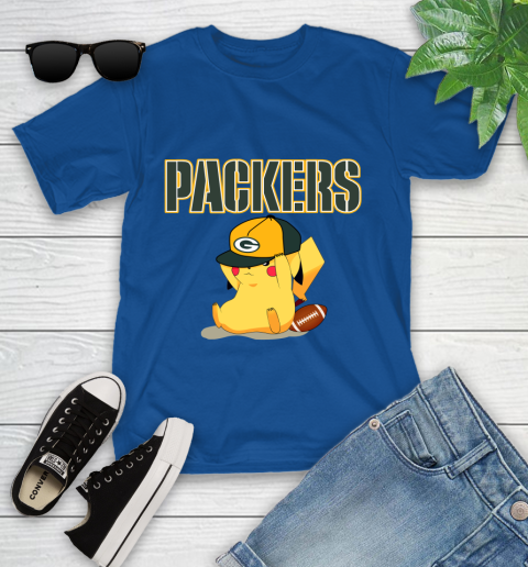 NFL Pikachu Football Sports Green Bay Packers Youth T-Shirt 9