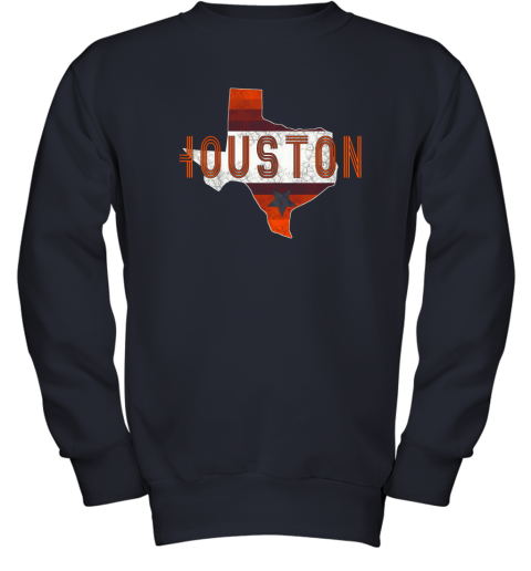 ws7w new houston retro baseball shirtvintage houston baseball youth sweatshirt 47 front navy