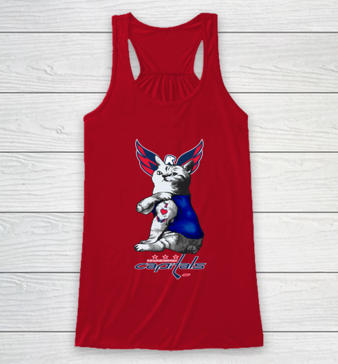 NHL My Cat Loves Washington Capitals Hockey Racerback Tank 4