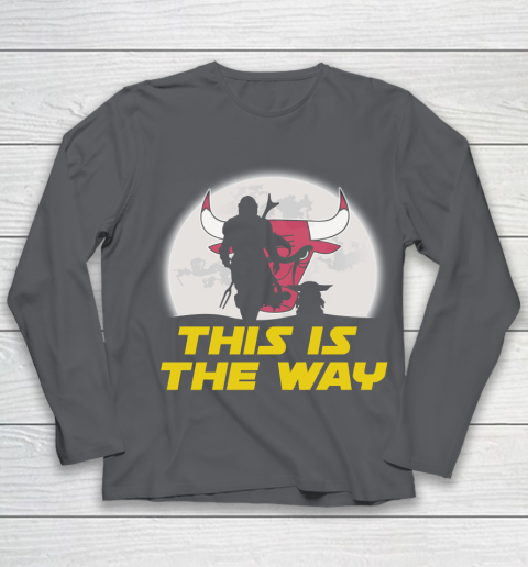 Chicago Bulls NBA Basketball Star Wars Yoda And Mandalorian This Is The Way Youth Long Sleeve 6